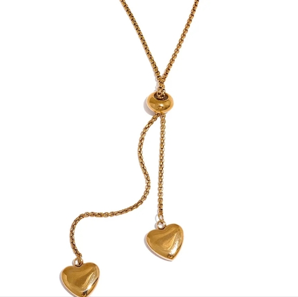 Wonderful Silver Hearts Long Pendant Necklace - Picture 2 of 7